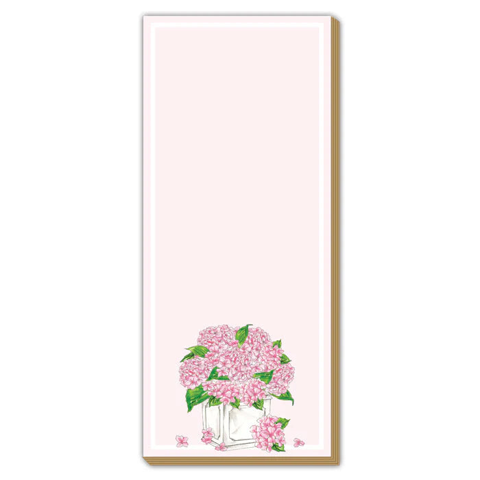 Pink Hydrangea Planter Skinny Notepad