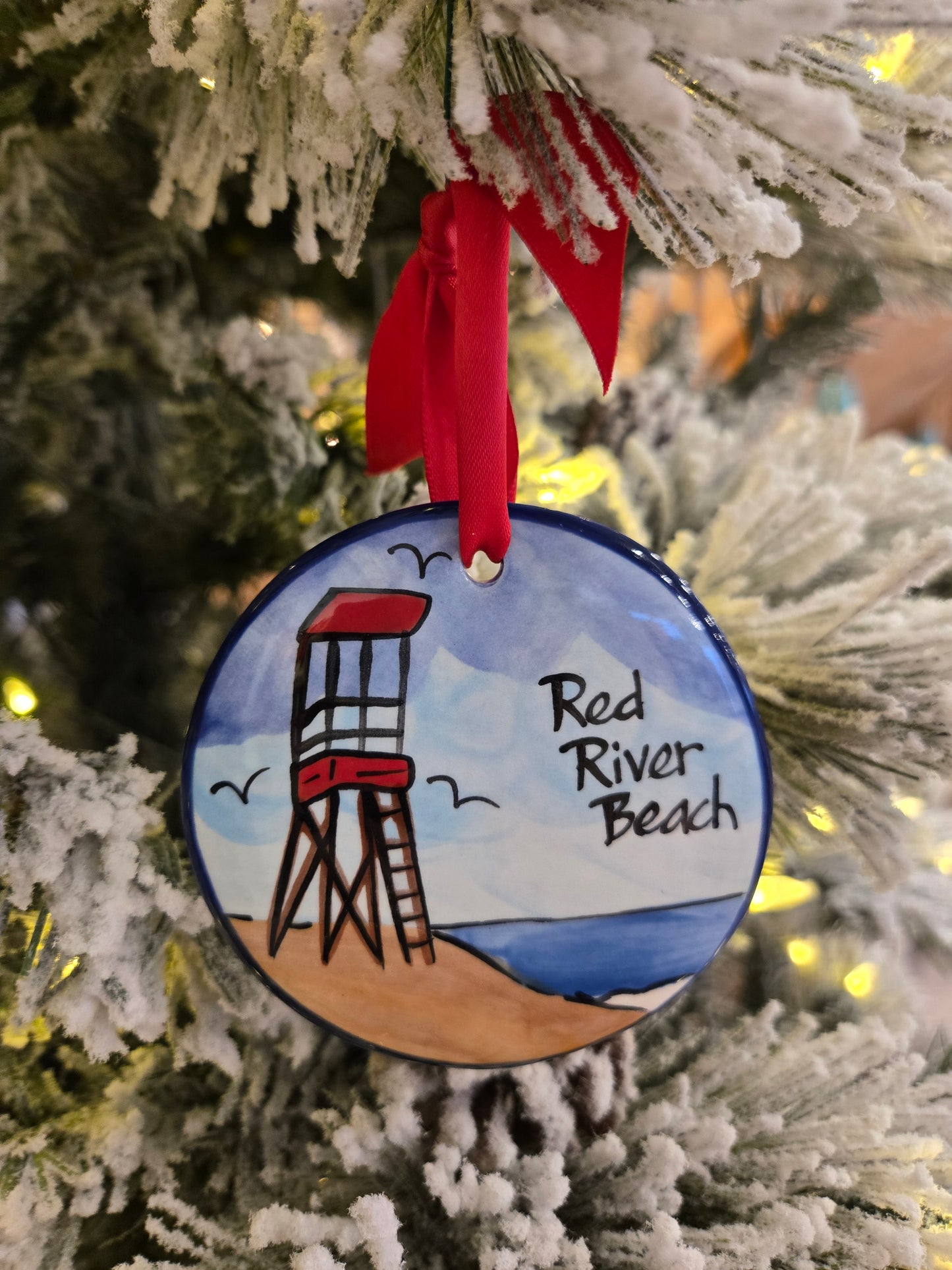 Red River Beach Life Guard Chair Ornament