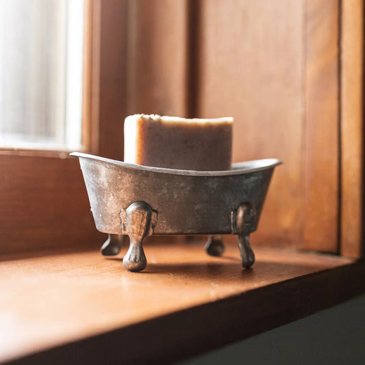 Silver Vintage Mini Bathtub Soap Dish