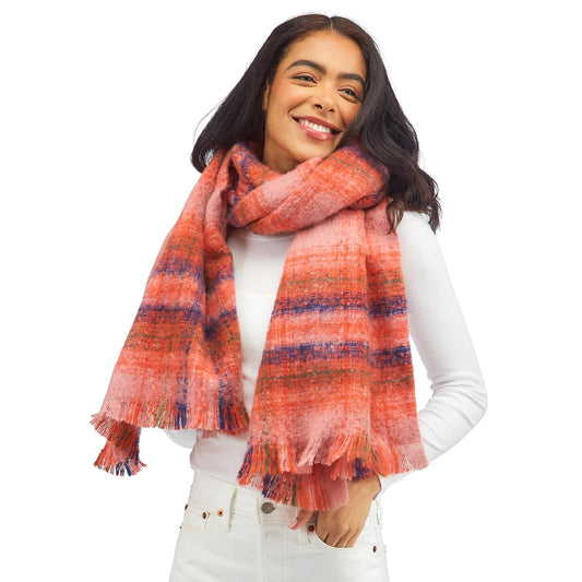 Pink Multi Plaid Scarf