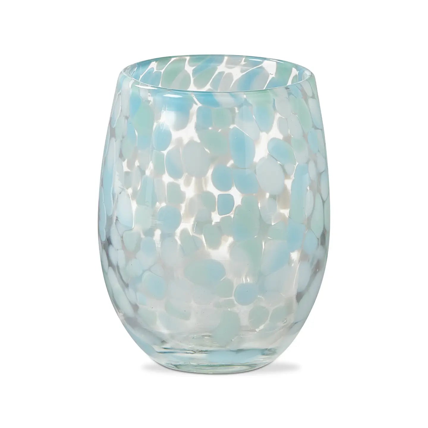 Confetti Stemless Wine Glass - Ocean Blue