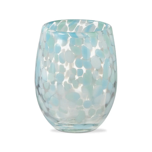 Confetti Stemless Wine Glass - Ocean Blue