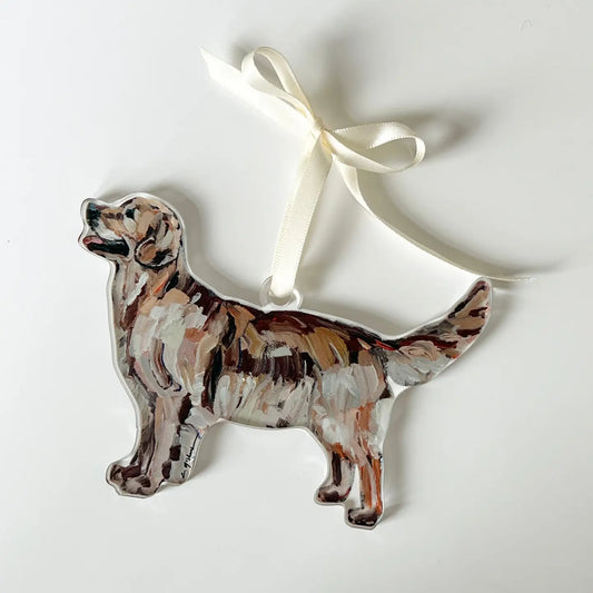 Dog Ornament - Golden Retriever Dark