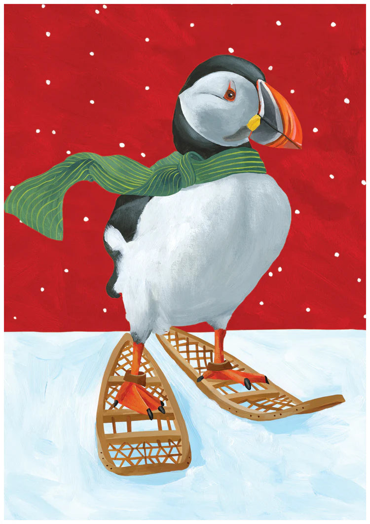 Boxed Cards - Puffin on Snowshoes