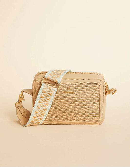 Straw Charlie Crossbody Blue Haze