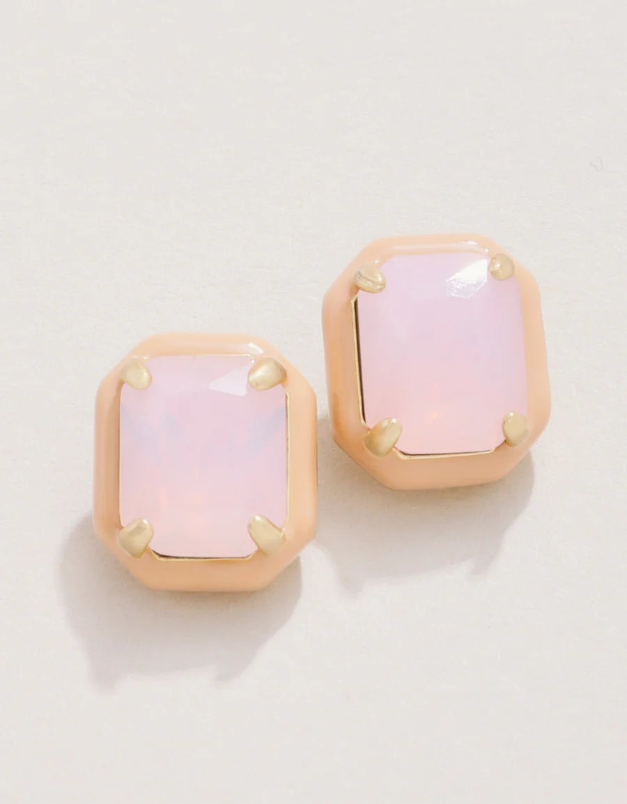 Clara Window Stud Earrings - Rose