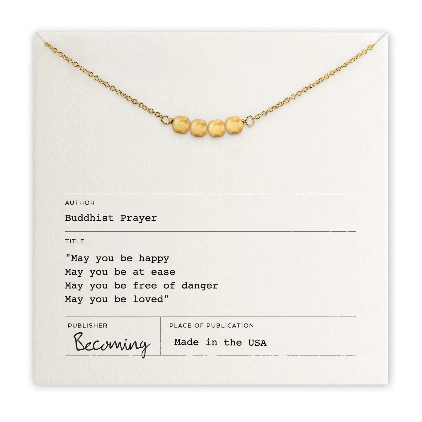 May You Be Happy Necklace - Gold