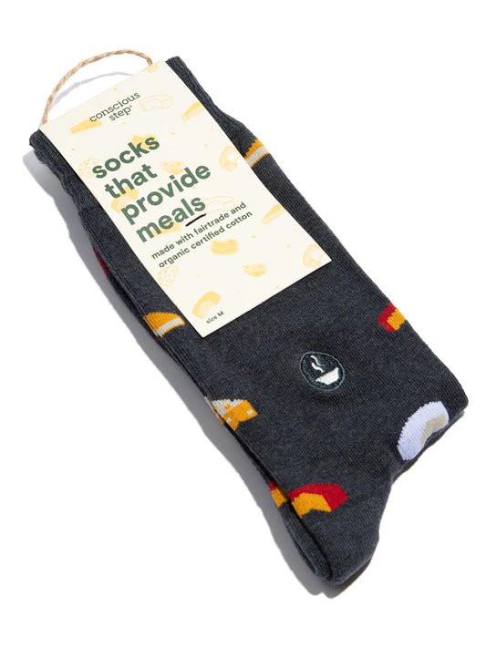 Socks That Provide Meals - Gray Cheese