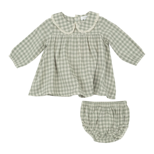 Dress & Bloomers - Mini Green Gingham