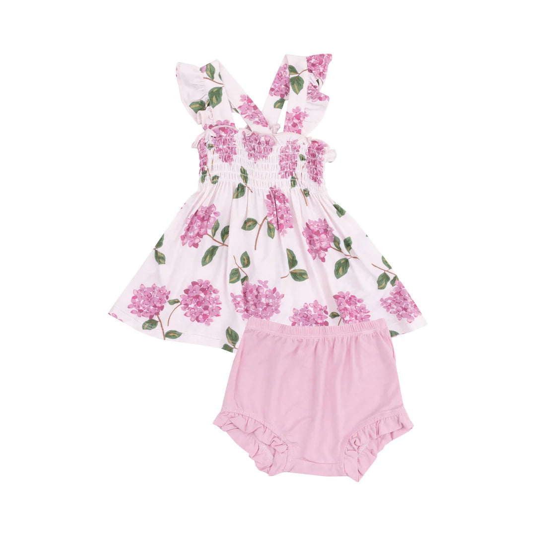 Pink Hydrangea Ruffle Strap Top & Bloomers