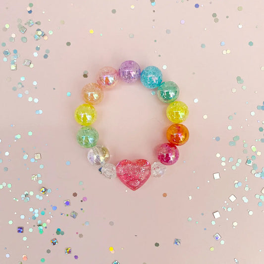 Kids Bracelet - Pink Glitter Heart