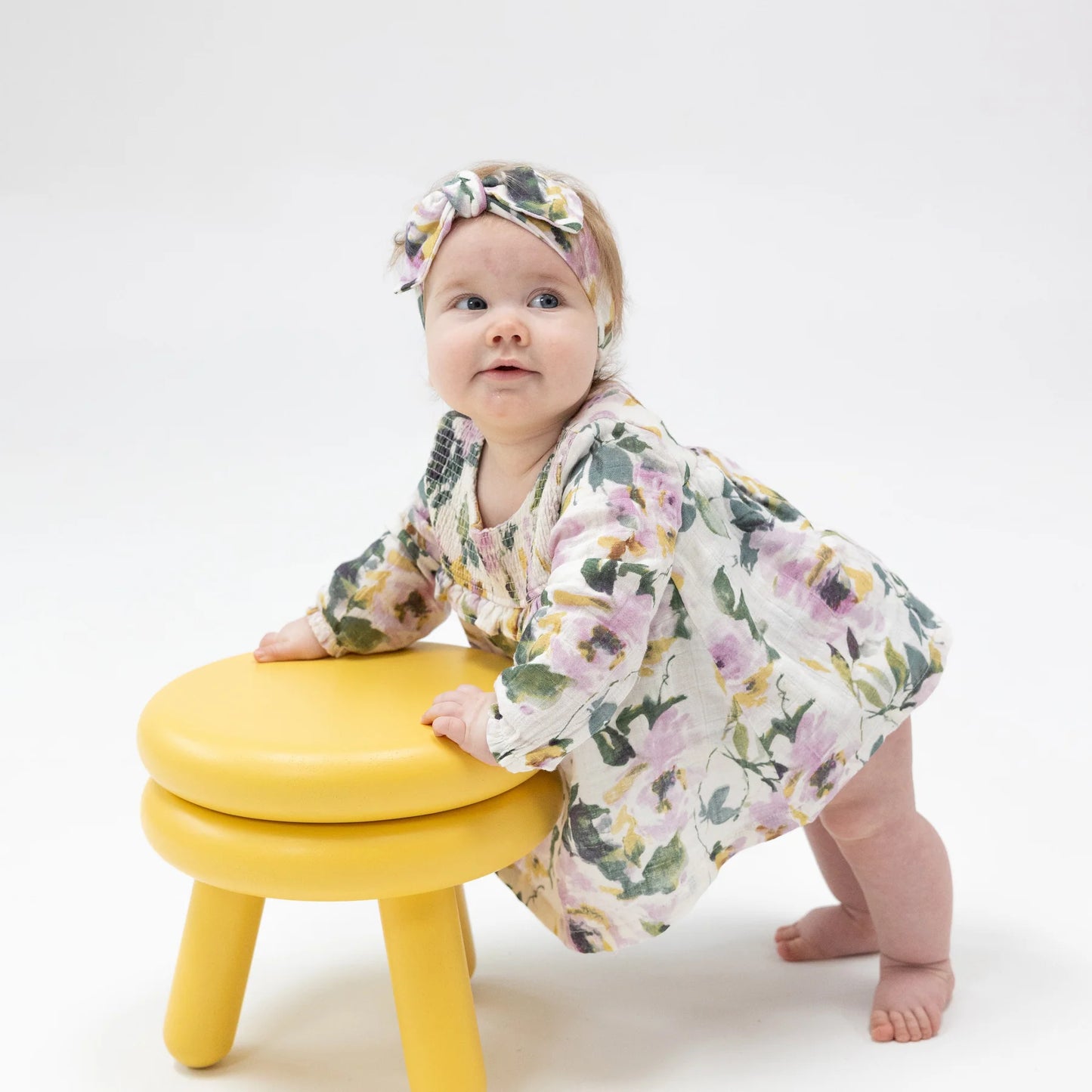 Smocked Bubble Dress - Watercolor Rose