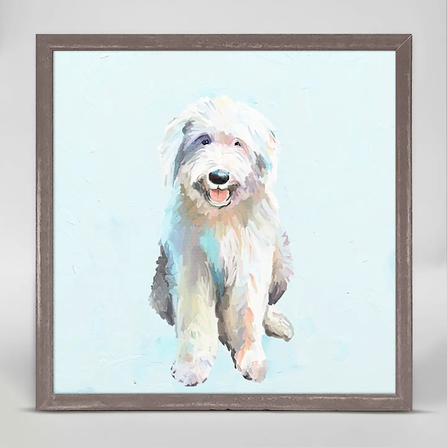 English Sheep Dog Mini Framed Canvas