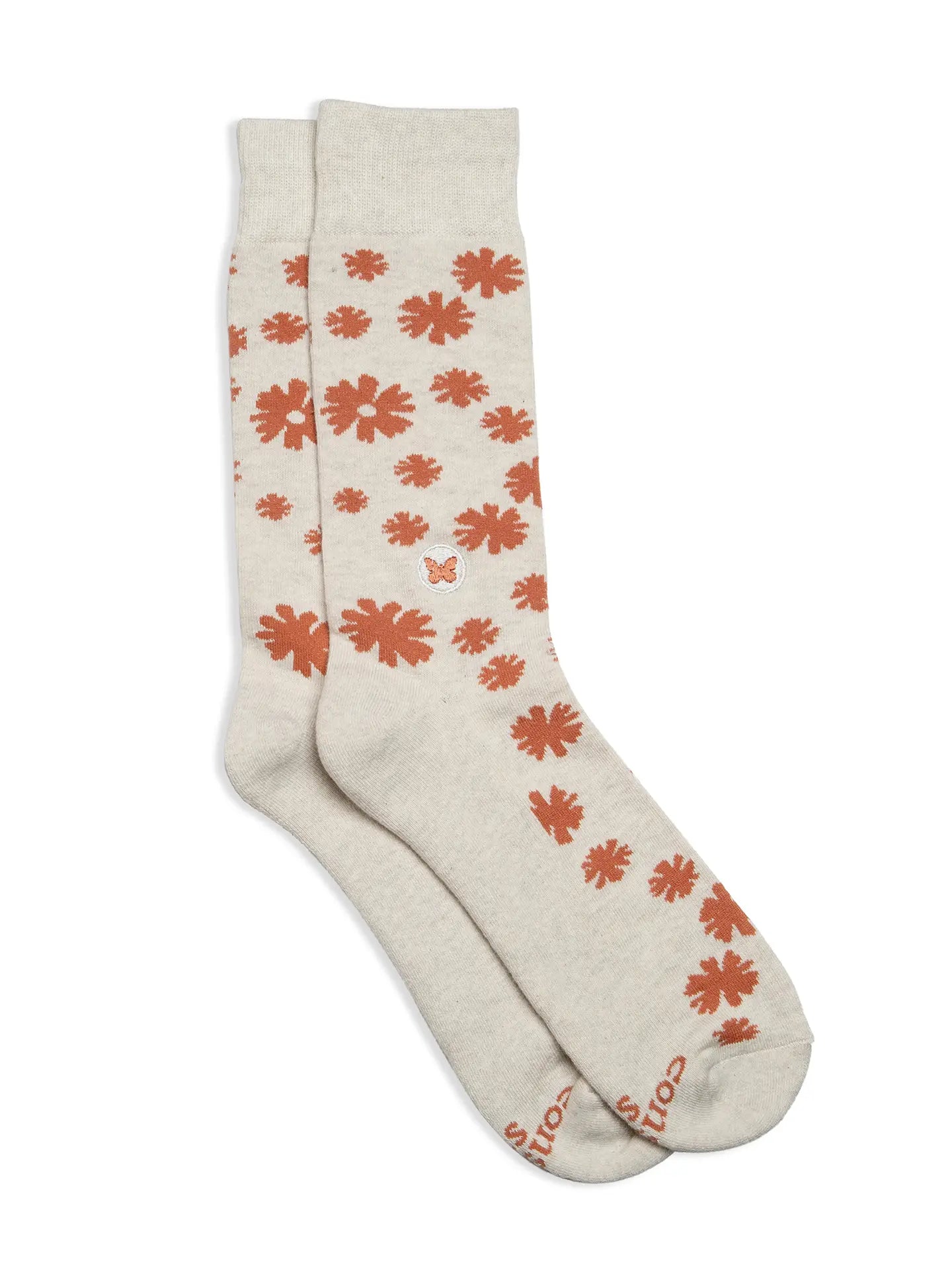 Socks That Stop Violence Against Women - Orange Flowers