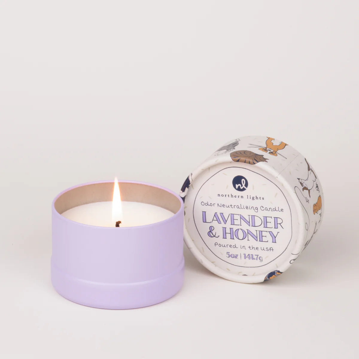 Paws On Odor Eliminating Candle - Lavender & Honey