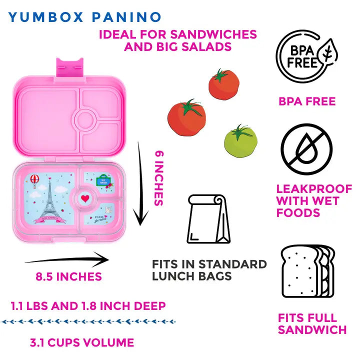 Sandwich Friendly Yumbox Bento Box - Pink