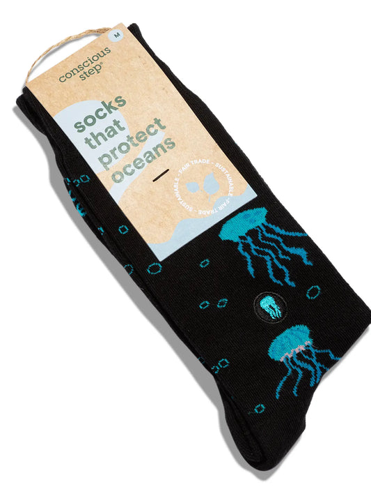 Socks That Save Oceans - Black Jellyfish