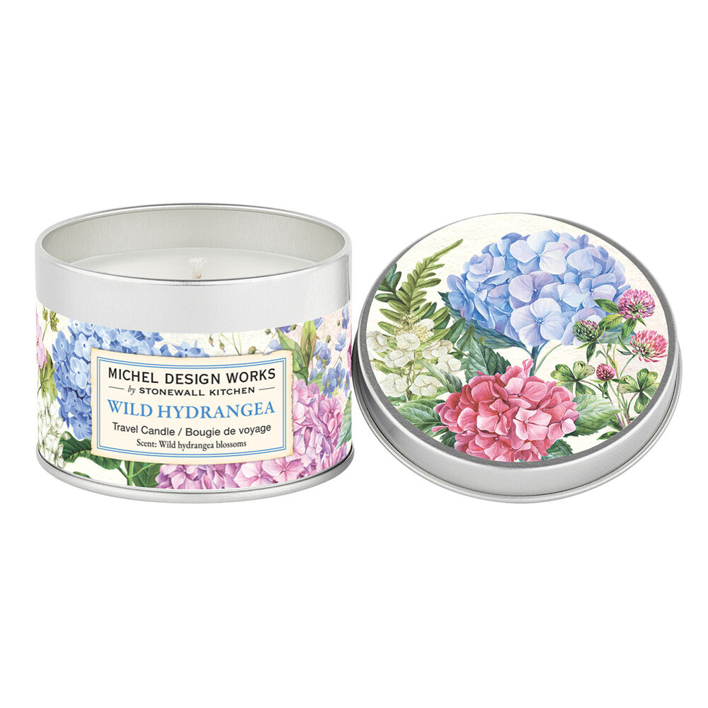 Hydrangea Travel Tin Candle