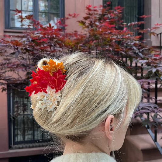 Hair Clip - Maple Leaves