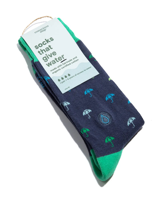 Socks That Give Water - Navy Umbrellas