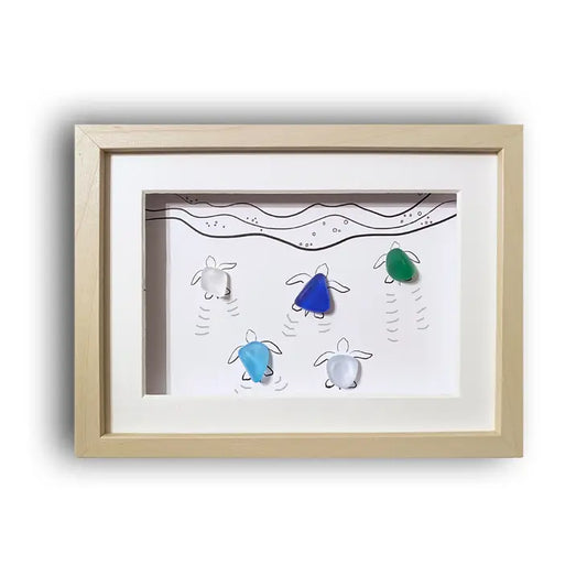 Turtles Sea Glass Art