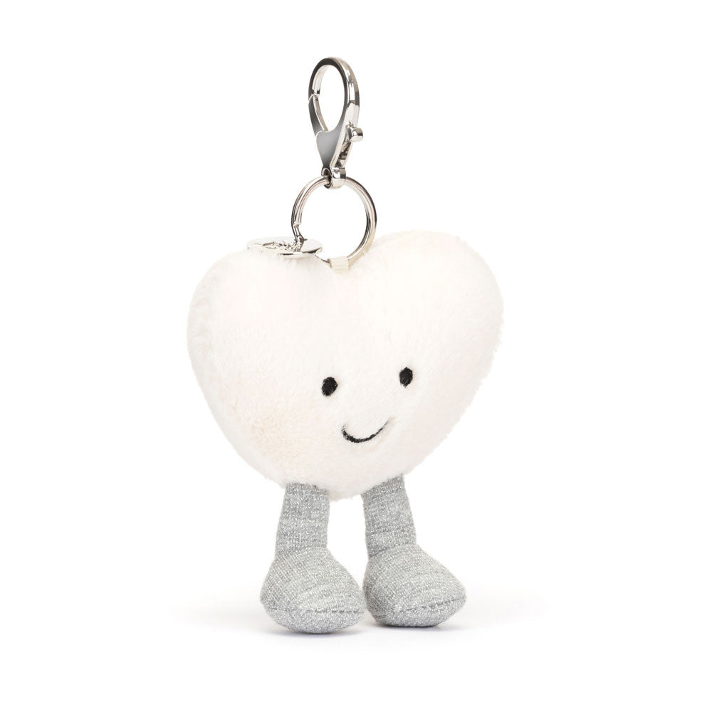 Bag Charm - Cream Heart