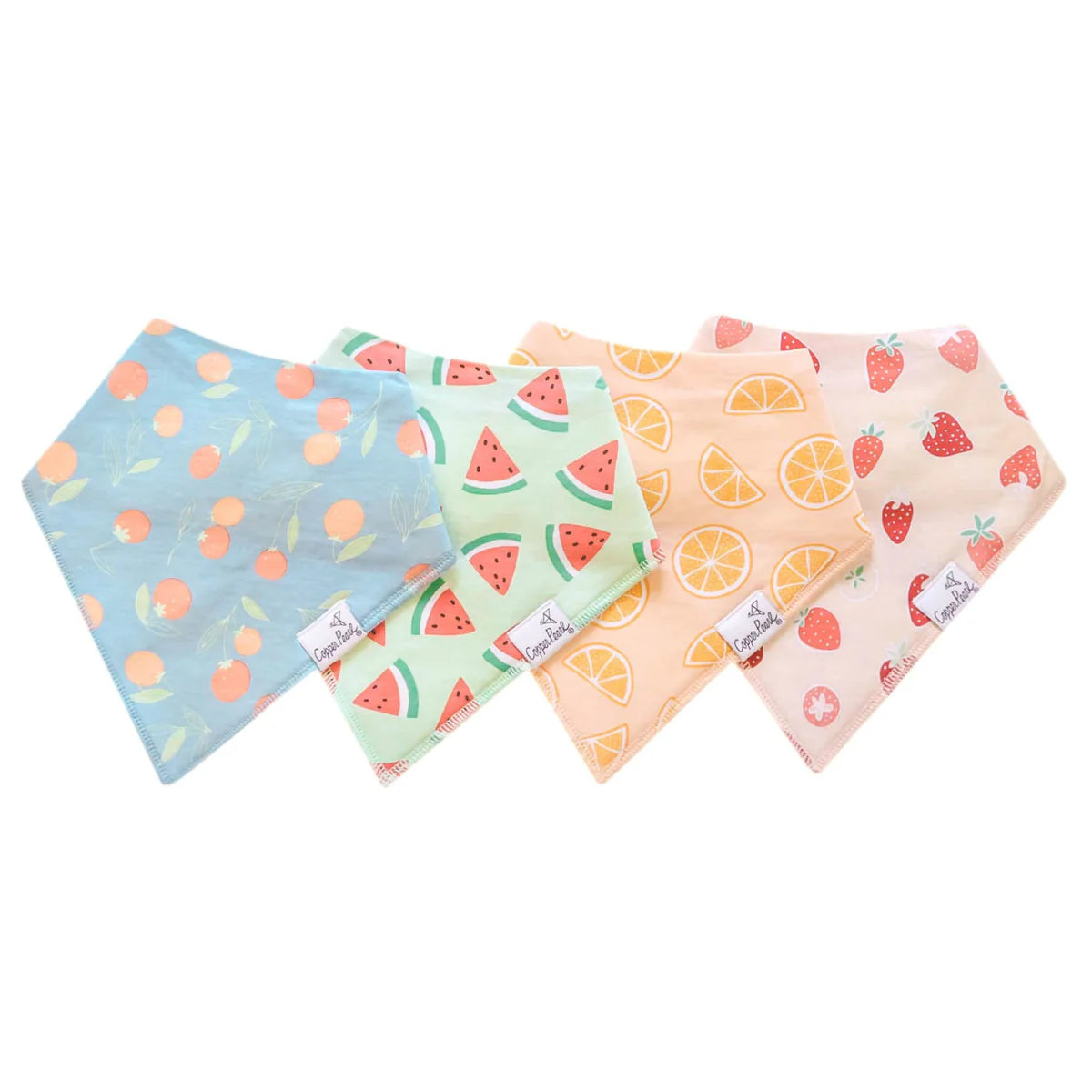 Set of 4 Bandana Bibs - Clementine