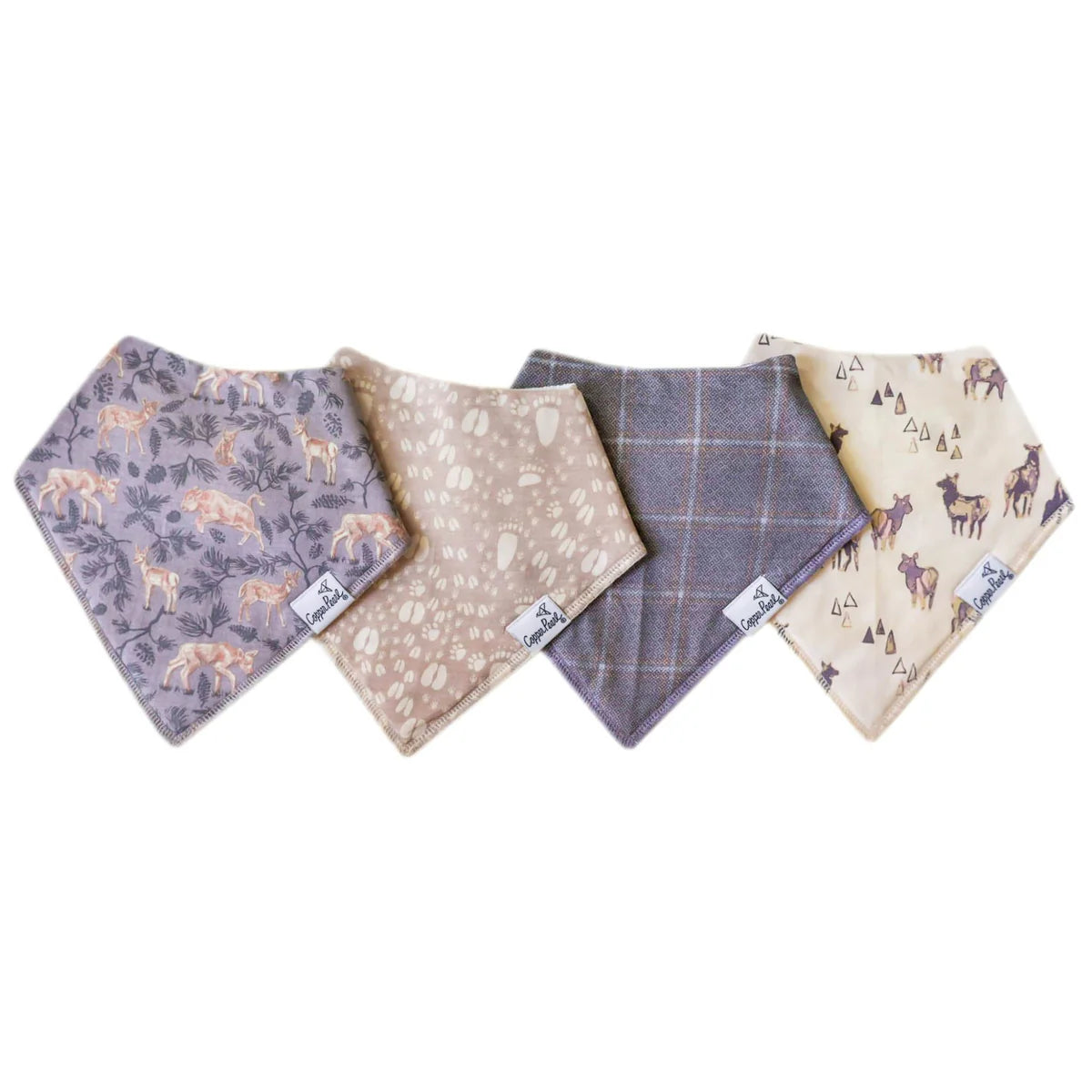 Set of 4 Bandana Bibs - Timber