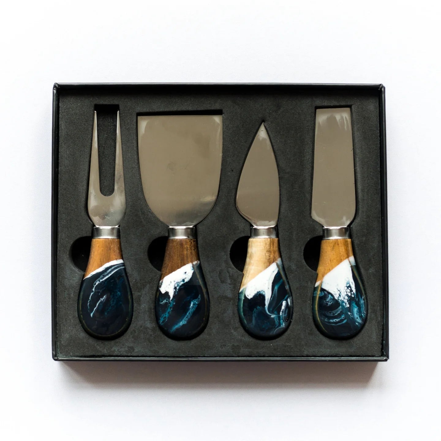 Navy & White Cheese Knives