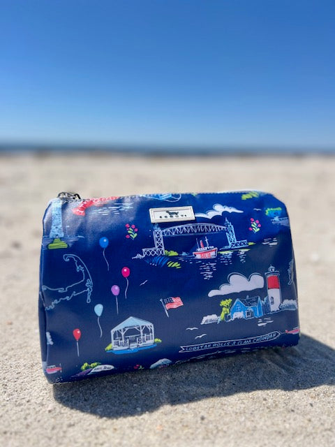 Packin Heat Cosmetic Bag - Navy Cape Cod Landmark *Exclusvie*