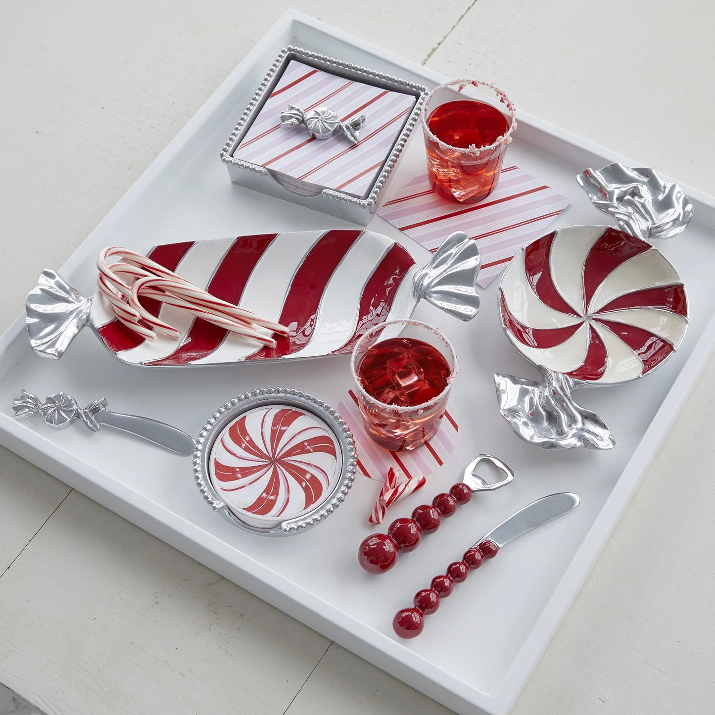 Red & White Candy Dish