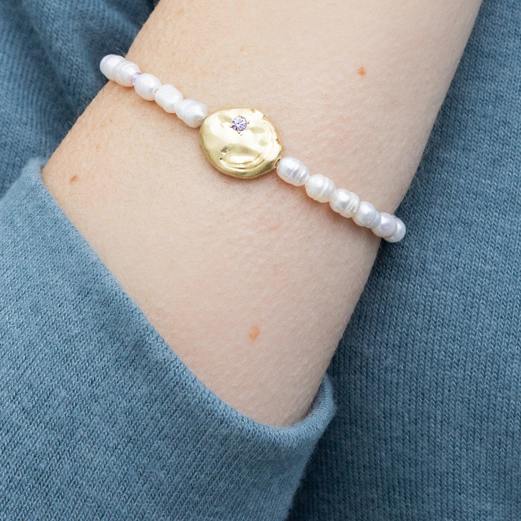 Pearl Affirmation Bracelet - Gold Protection