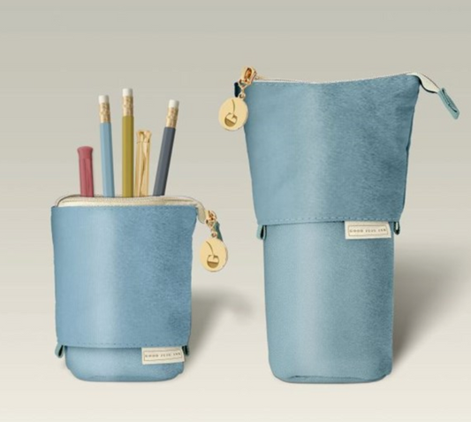 Standing Pencil Pouch - Metallic Sky Blue