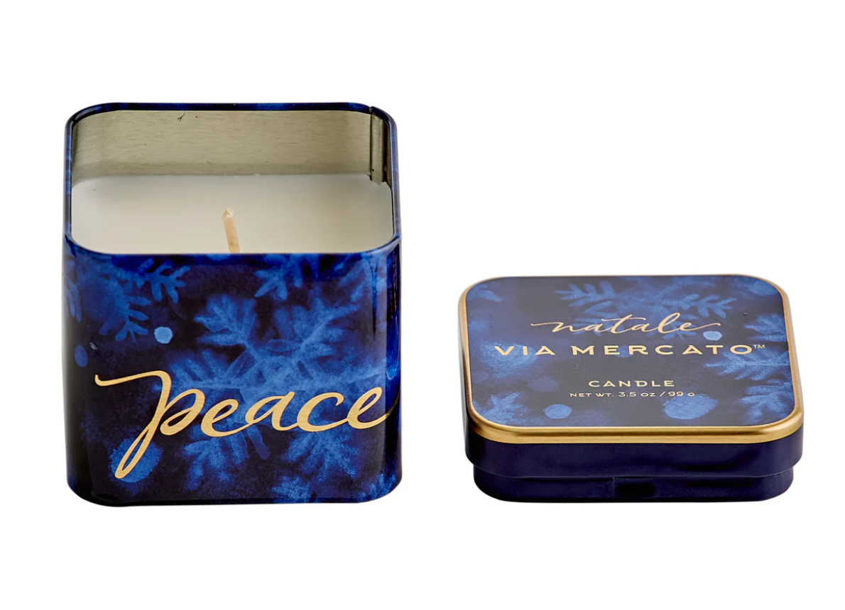 Peace Natale Square Candle