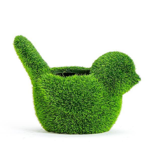 Faux Moss Bird Planter - Small