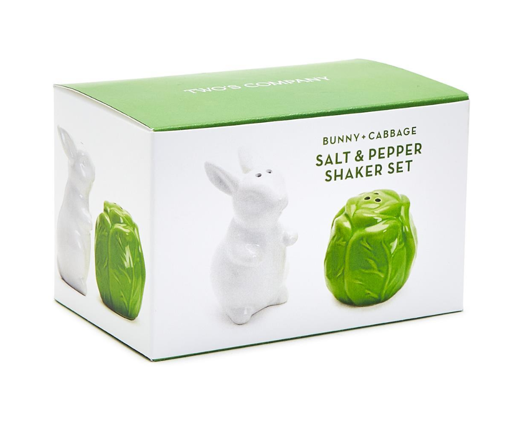 Easter Bunny & Cabbage Salt & Pepper Shakers