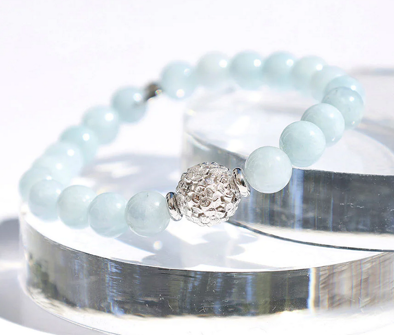 Hydrangea Bracelet - Light Blue Quartz