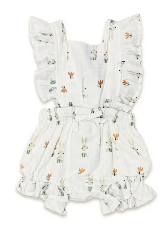 Bunny Ruffle Tie-Back Romper