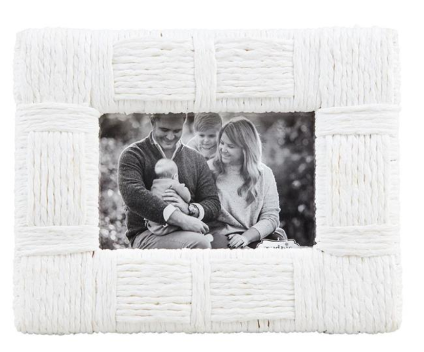 White Woven Rope Frame - 4" x 6"