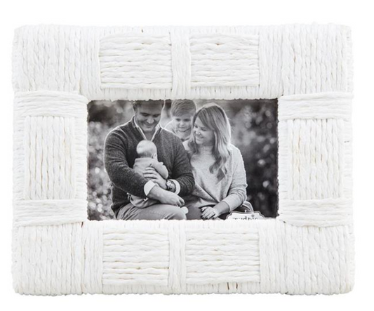 White Woven Rope Frame - 4" x 6"