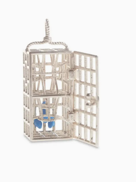 The Sterling Blue Lobster Ketcham Trap Necklace