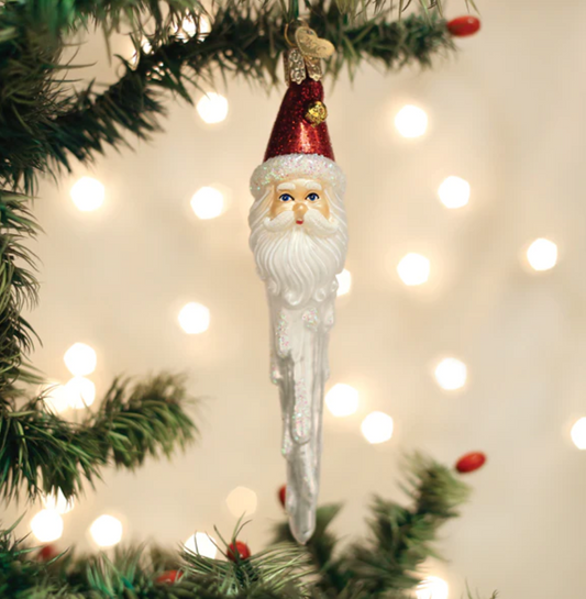 Jingle Bell Santa Icicle Ornament