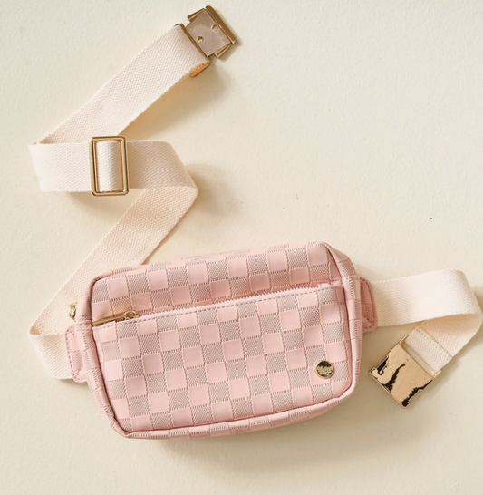 Blush Urban Check Belt Bag