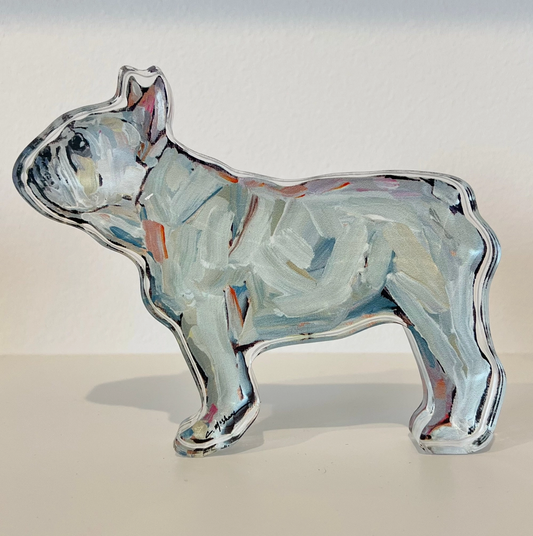 Frenchie (White) Acrylic Block