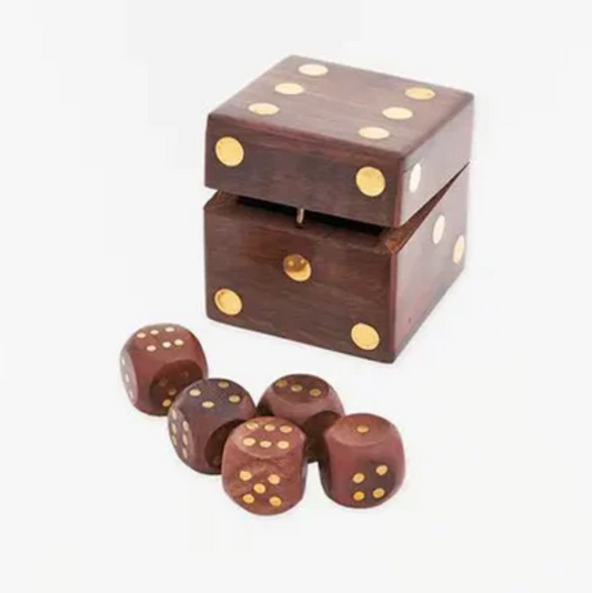 Wooden Dice In Box