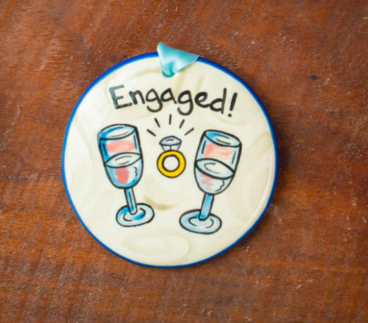 Engaged Handpainted Ornament