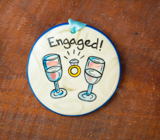 Engaged Handpainted Ornament