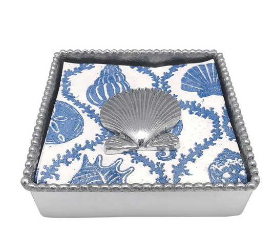 Scallop Shell Beaded Napkin Box