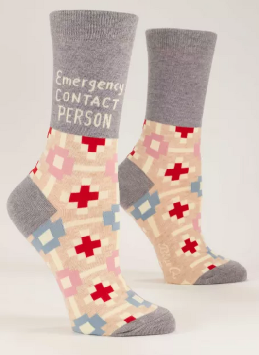 Emergency Contact Crew Socks