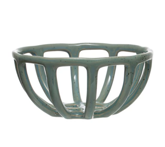 Large Green Basket Bowl